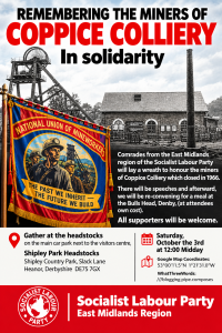 Wreath Laying poster at Coppice Colliery